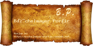 Büchelmayer Porfir névjegykártya
